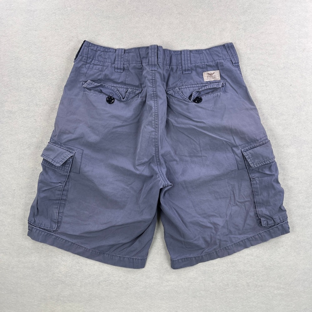 Polo Ralph Lauren Mens Utility Canvas Cargo Shorts Faded Navy Blue Size 34